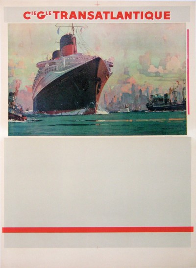 For sale: COMPAGNIE GENERALE TRANSATLANTIQUE NORMANDIE Avant la lettre - AFFICHE ANCIENNE