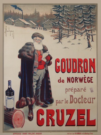 For sale: MALZAC  GOUDRON DE NORWÈGE (NORVÈGE ) PRÉPARÉ PAR LE DOCTEUR CRUZEL