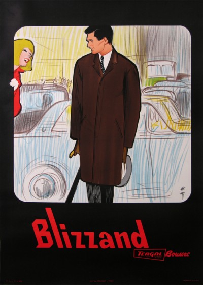 For sale: 05- BLIZZAND L HOMME A L IMPERMÉABLE BRUN- AFFICHE ANCIENNE