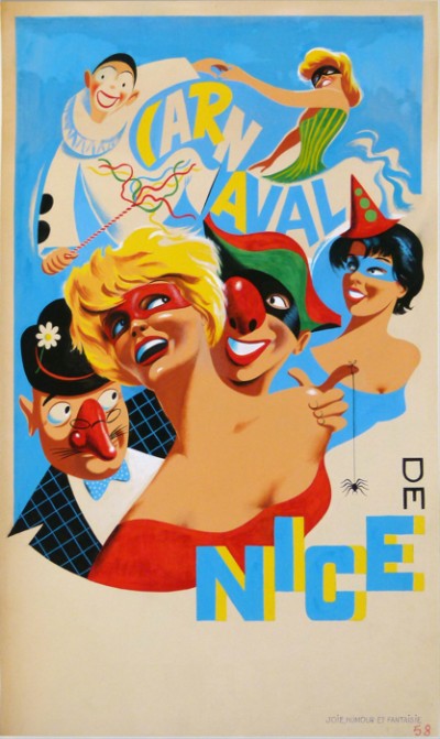 For sale: CARNAVAL DE NICE PROJET D'AFFICHE MAQUETTE GOUACHE