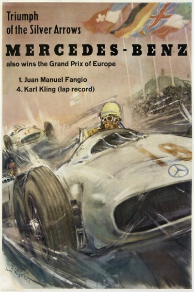 For sale: MERCEDES BENZ FANGIO KARL KLING GRAND PRIX EUROPE SILVER ARROWS