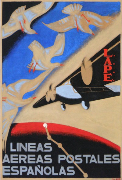 For sale: LINEAS AEREAS POSTALES ESPANOLAS PROJET D'AFFICHE