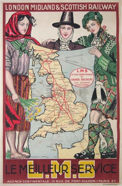 For sale: L.M.S LONDON MIDLAND AND SCOTTISH RAILWAY - AFFICHE ANCIENNE