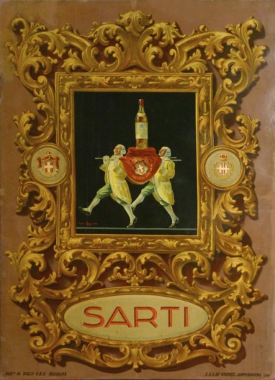 For sale: SARTI  APERITIF -  GRANDE PLAQUE METAL LITHOGRAPHIE
