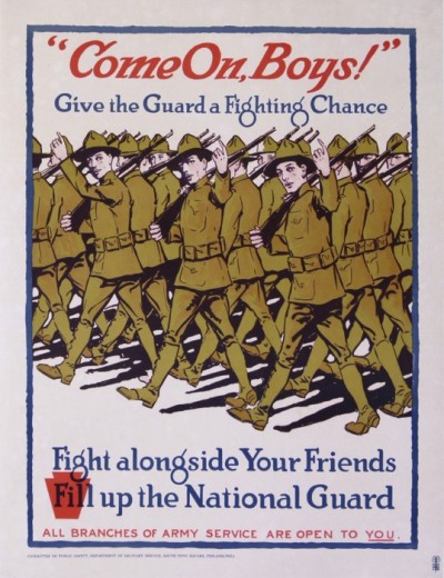 For sale: COME ON BOYS FILL UP  NATIONAL GUARD-GIVE THE GUARD A FIGHTING CHANCE