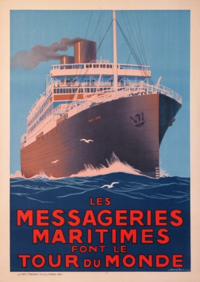 For sale: MESSAGERIE LES MARITIMES FONT LE TOUR DU MONDE