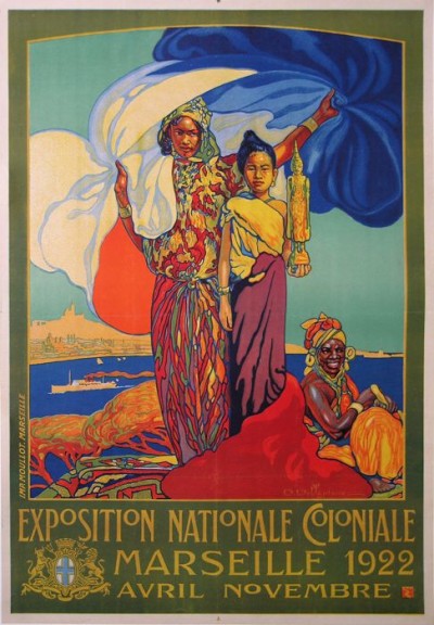 For sale: EXPOSITION NATIONALE COLONIALE - MARSEILLE 1922 - AFFICHE DE GRANDE TAILLE