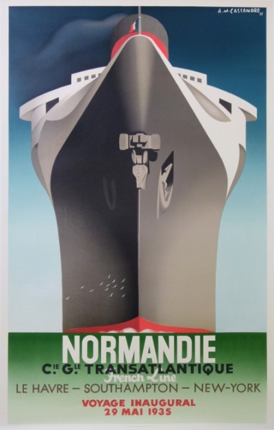 For sale: NORMANDIE VOYAGE INAUGURAL 29 MAI 1935- GRANDE TAILLE
