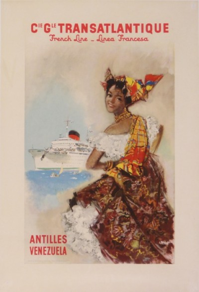 For sale: CIE TRANSATLANTIQUE FRENCH LINE ANTILLES VENEZUELA