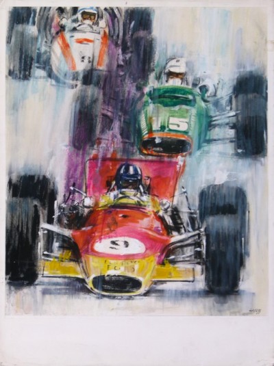 For sale: COURSE AUTOMOBILE GRAND PRIX D'ALLEMAGNE MAQUETTE D'AFFICHE