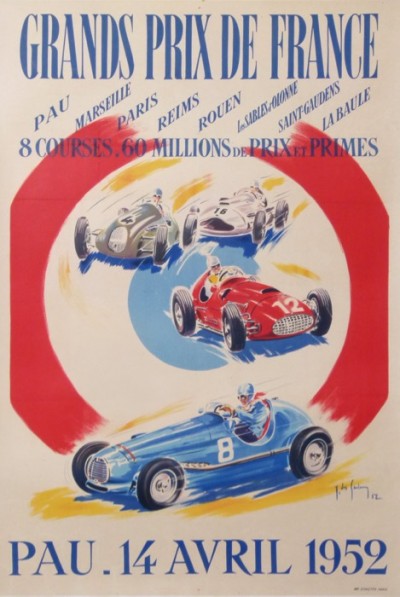 For sale: GRANDS PRIX DE FRANCE PAU 14 AVRIL 1952 TALBOT MASERATI  MERCEDES